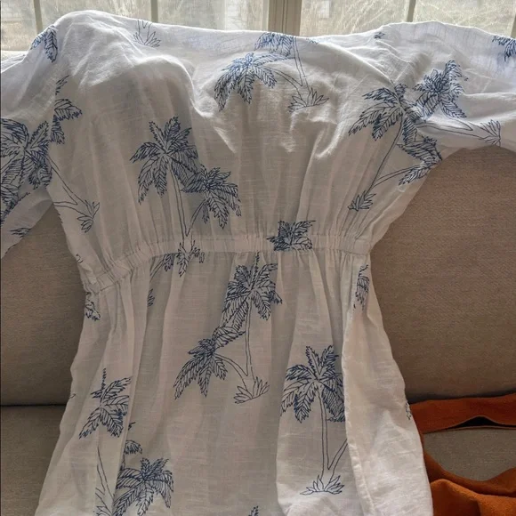 Tommy Bahama Blue Island Palm Tree Cover-Up – Size Large – Tropical Resort Style - Picture 6 of 9